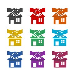 Real Estate Deal icon isolated on white background. Set icons colorful