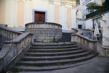 The staircase in front of the Addolorata Church in Salerno, Italy