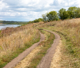Dirt road in nature in summer.