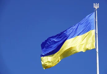 Fotobehang The largest flag of Ukraine © SERHII BLIK