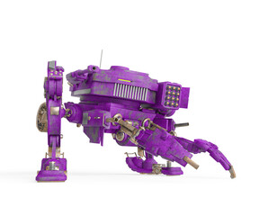 killer mech is in steath attack pose for war