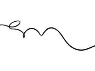 Black wire cable of usb and adapter isolated on white background.Electronic Connector.Selection focus.