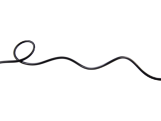 Black wire cable of usb and adapter isolated on white background.Electronic Connector.Selection focus.