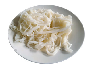 Kanom Jeen, name of Thai Vermicelli for many kind of soup. Fermented Rice Flour Noodle. Isolation photo ready to use for graphic design of Thai food