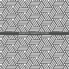 Geometric seamless pattern black and white background design