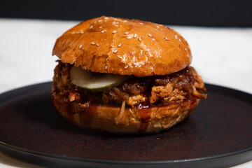 hamburger on a plate