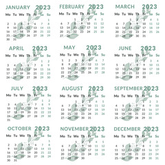 
Calendar for 2023. Week starts from Monday.