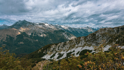 Fototapeta na wymiar With september the autumn is coming in the Julian Alps