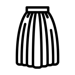 gathered skirt line icon vector. gathered skirt sign. isolated contour symbol black illustration