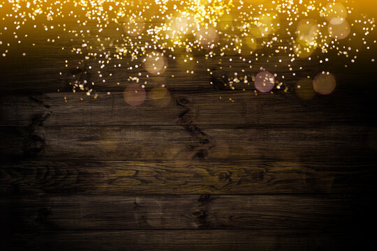 garlands light on the background of a stone wall