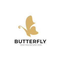 Butterfly logo. Luxury line logotype design.