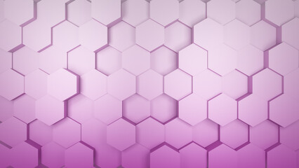 Hexagonal background with pink hexagons, abstract futuristic geometric backdrop or wallpaper with copy space for text