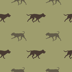Seamless pattern. Silhouette of dogs different breeds. Endless texture. Design for fabric, decor, wallpaper, wrapping paper, surface design.