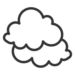 Clouds in the sky - icon, illustration on white background, outline style