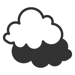 Clouds in the sky - icon, illustration on white background, glyph style