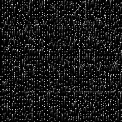 Flowing white particles on black background. Illustration.