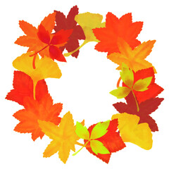 紅葉のリース　イラスト素材