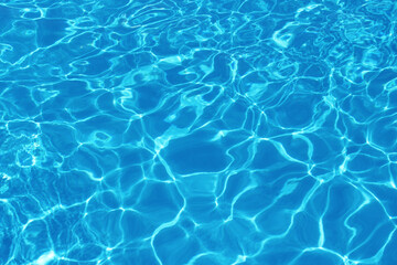 blue water ripples of the pool