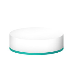 white podium 3D green mint