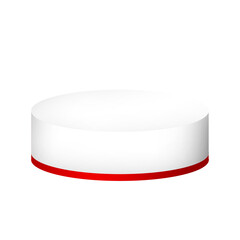 white podium 3D red