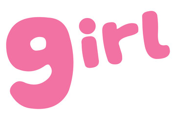 Girl hand written in pink