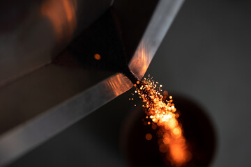 Iron nanoparticles in a lab burning as they oxidate super quick once in contact with air