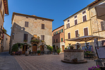 Piazza di Spagna, à Pienza, Italie 