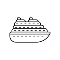 Obraz premium Cruise Ship Icon, Travel Through the Ocean on a Luxury Yacht.