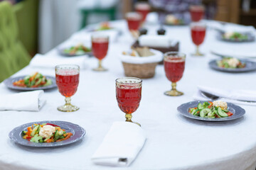 Table setting.Table setting in the restaurant.Lunch at the restaurant.