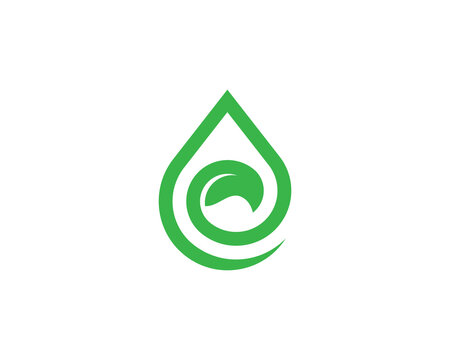 Leaf Water Drop Logo Concept symbol sign icon Design Element. Nature, Eco, Droplet Logotype. Vector illustration template