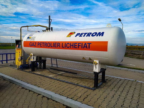 Brashov, Romania - September 26, 2022: Petrom gas station