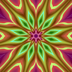 Abstract kaleidoscope background. Beautiful kaleidoscope seamless pattern. Multicolor mosaic texture. Seamless kaleidoscope texture. Unique kaleidoscope design