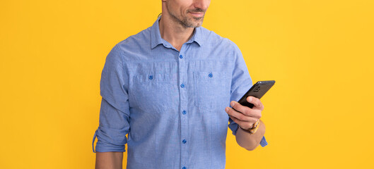 cropped businessman chat online. agile business blogging. modern communication technology