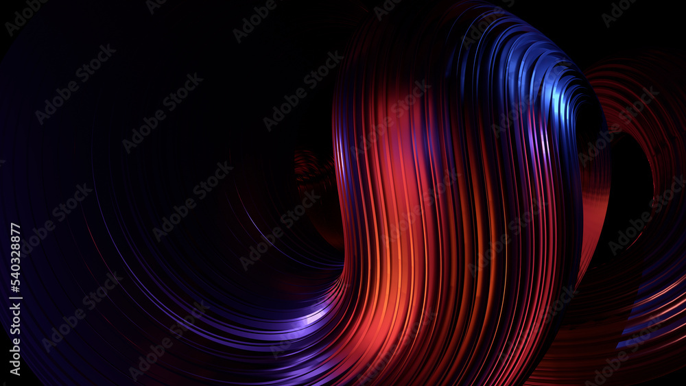 Poster Abstract technology background of the image from red, blue and black color. Background with blur effect. Can be used in the description of technological processes, science, education. 