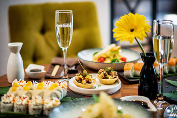 asian set in the restaurant