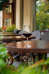 red wine on the table