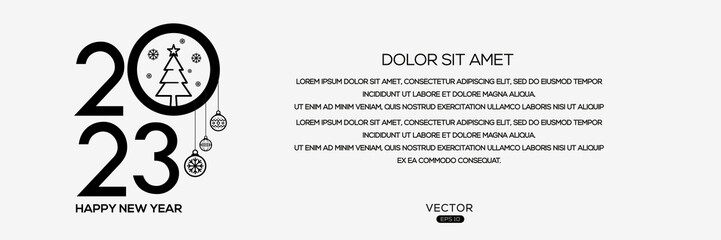 Creative (Happy new 2023 year and merry Christmas) Christmas and New Year background, posters, cards, headers, website template, Vector illustration.