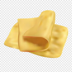 Realistic cheese slice.Cheese slice on transparent background
