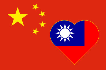 Flag of Taiwan and China. The concept of the unity of the People's Republic of China.