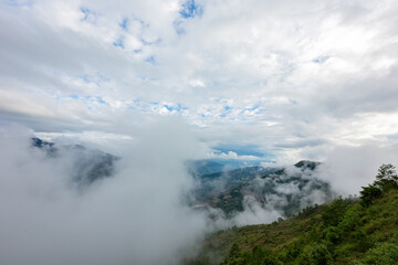 Overcast view of the landscape of Hehuanshan