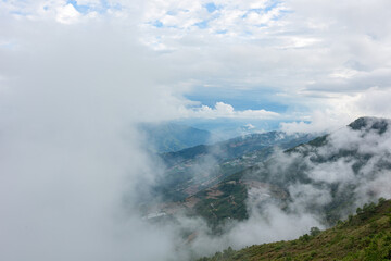 Overcast view of the landscape of Hehuanshan