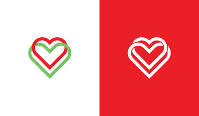 Heart Love Logo Concept symbol sign icon Element Design Line Art Style. Medical, health Care, Valentine's day Logotype. Vector illustration template