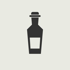 Wine bottle vector icon illustration sign