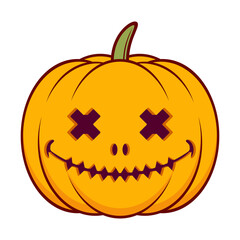 scared pumpkin cartoon cute for Halloween