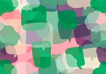 Cartoon text bubble seamless message pattern for wrapping paper and kids clothes print and fabrics and linens