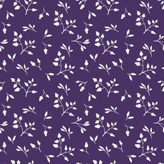 Winter floral seamless Christmas berries and leaves pattern for Noel wrapping paper and summer swimsuit print