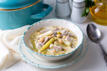 Siveydiz; (Turkey - Antep Style Local Food) is an Antep dish made with fresh garlic and lamb. Turkish name; Siveydiz