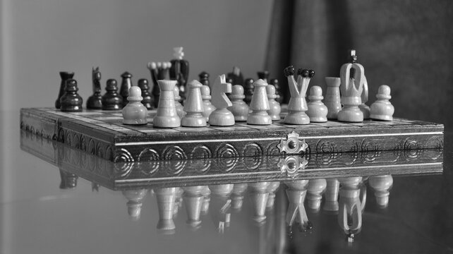 jeu d'&eacute;chec en reflet