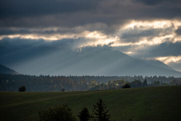 sunrise over the mountains, High Tatras