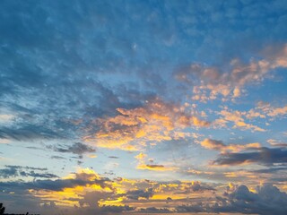 sunset sky with clouds
